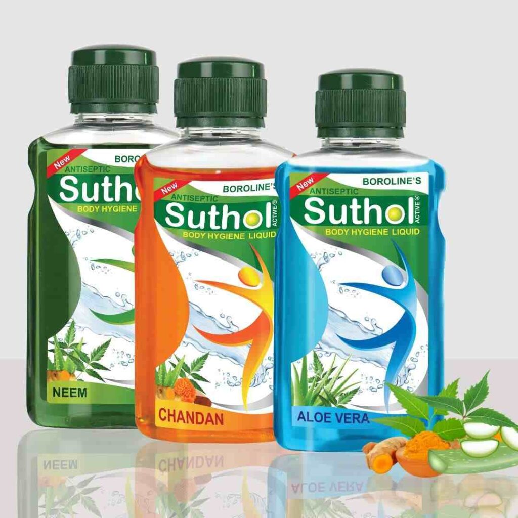 BOROLINE's Suthol Active Neem 200 ml + Chandan 200 ml + Active Aloe Vera 200 ml
